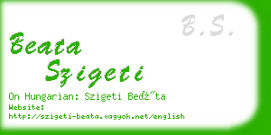 beata szigeti business card